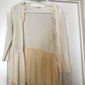 Cream quarter sleeve top